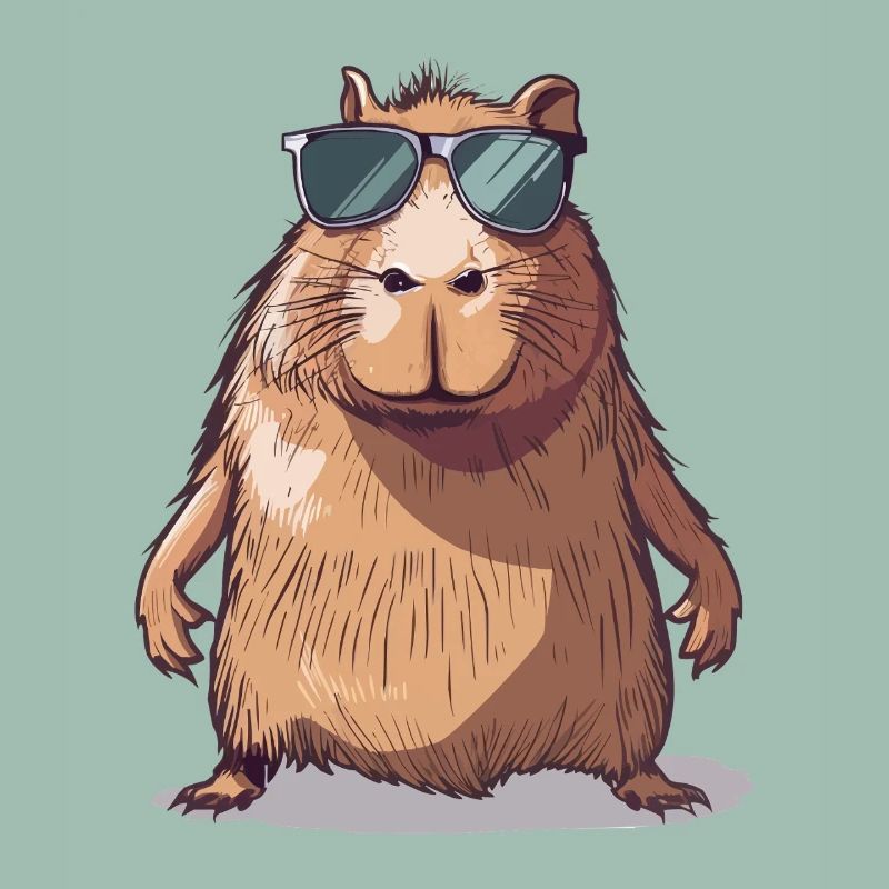 Comic de capybara décontracté avec lunettes de soleil