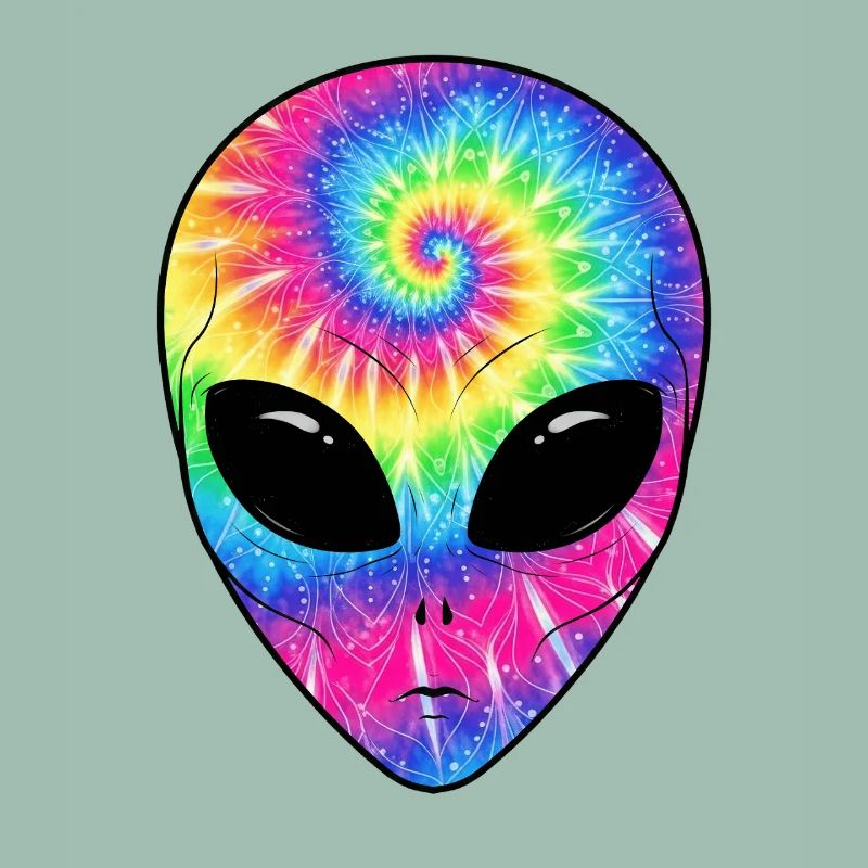 Psychedelisches Batik-Alien-Gesicht
