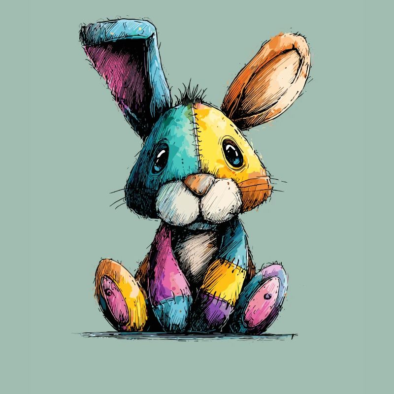 Patchwork Bunny Colorful