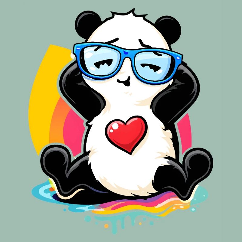Relaxter Panda mit Sonnenbrille 