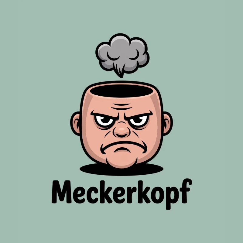 Meckerkopf Genervtes Grumpy Comic Gesicht