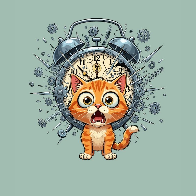 Chat steampunk devant Clockwork