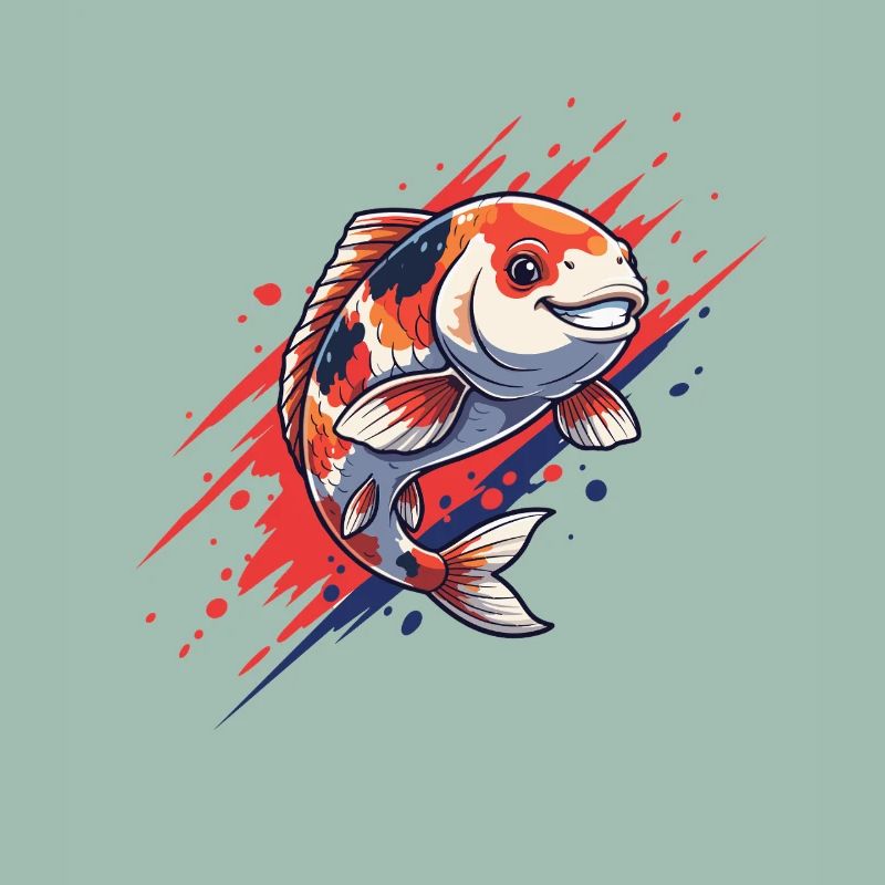 Koi-Splash Rot Blau Style