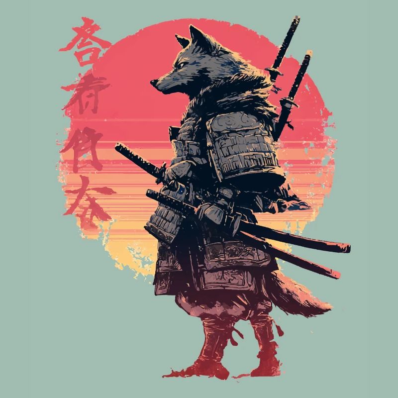 Wolf Samurai at Sunset