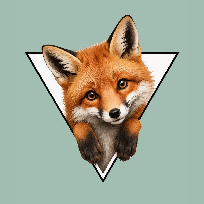 Fox in Triangle Illustration
