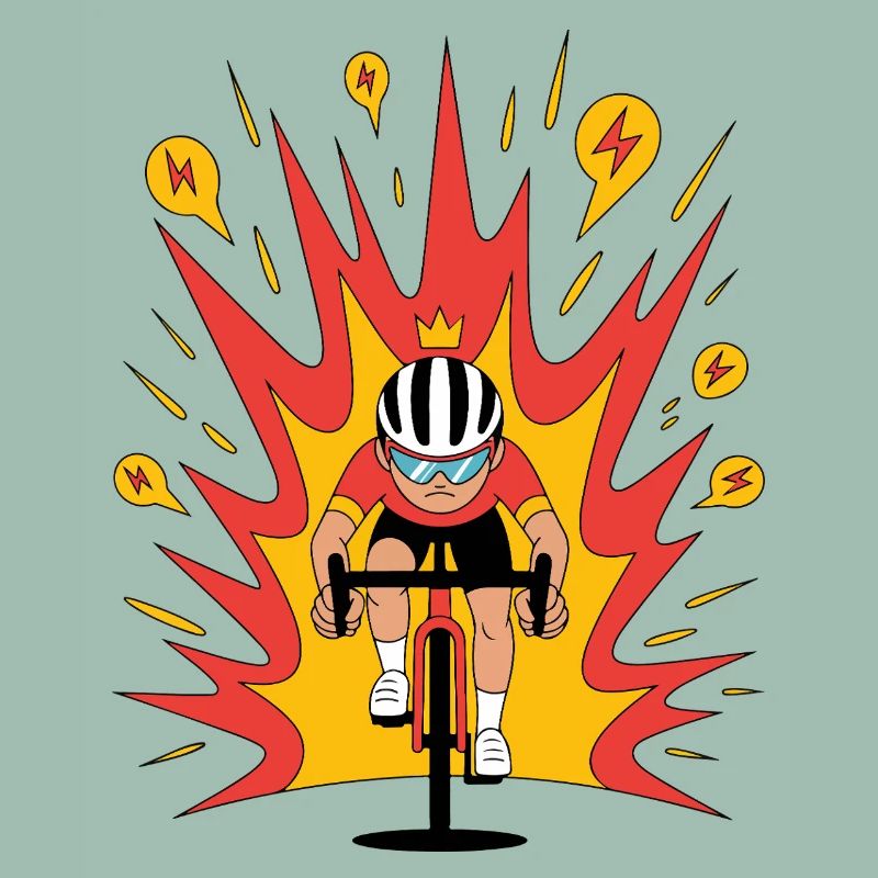 Attack Mode Cyclist Crown Cartoon
