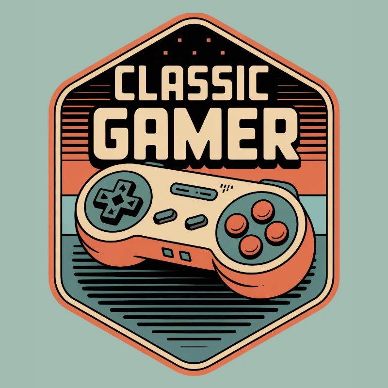Classic Gamer Retro Controller Badge