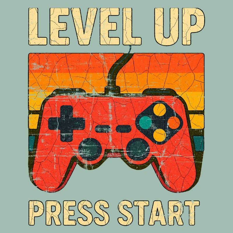Level Up Retro-Controller-Kunst
