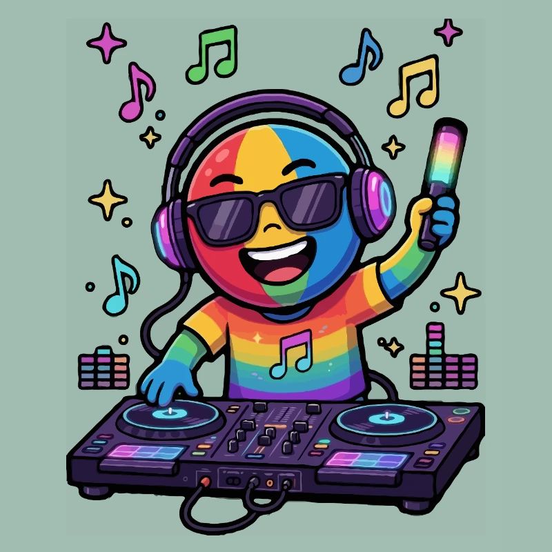 Rainbow DJ Emoticon