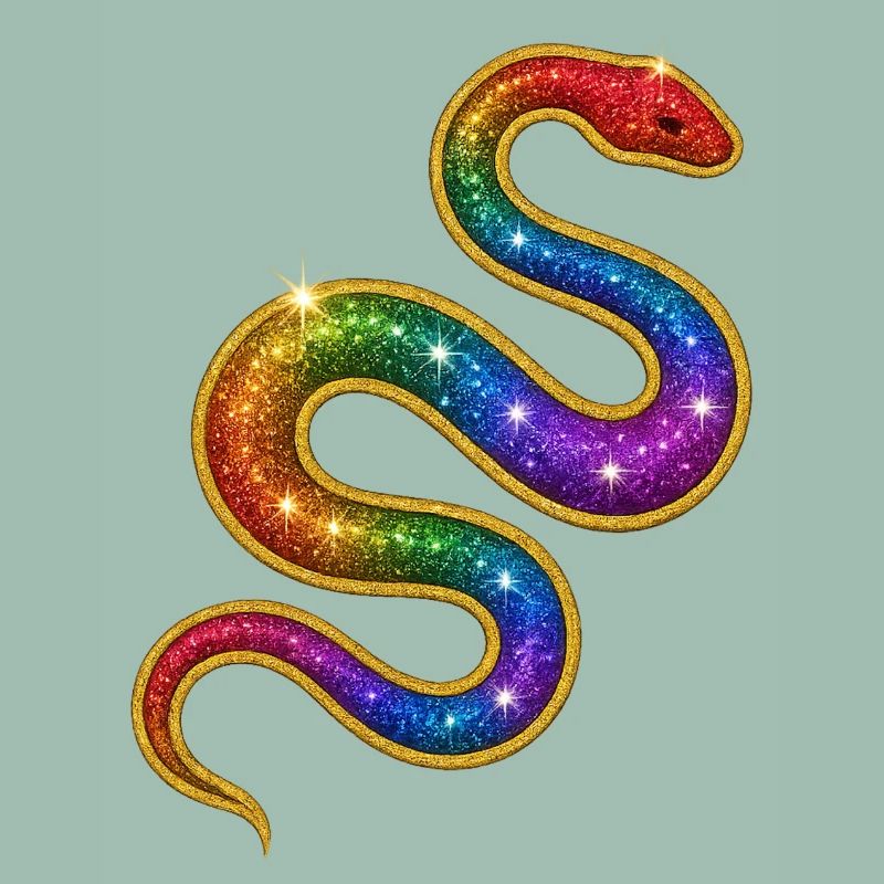 Rainbow Glitter Snake