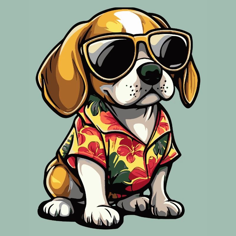 Beagle Hund Comic Urlaub