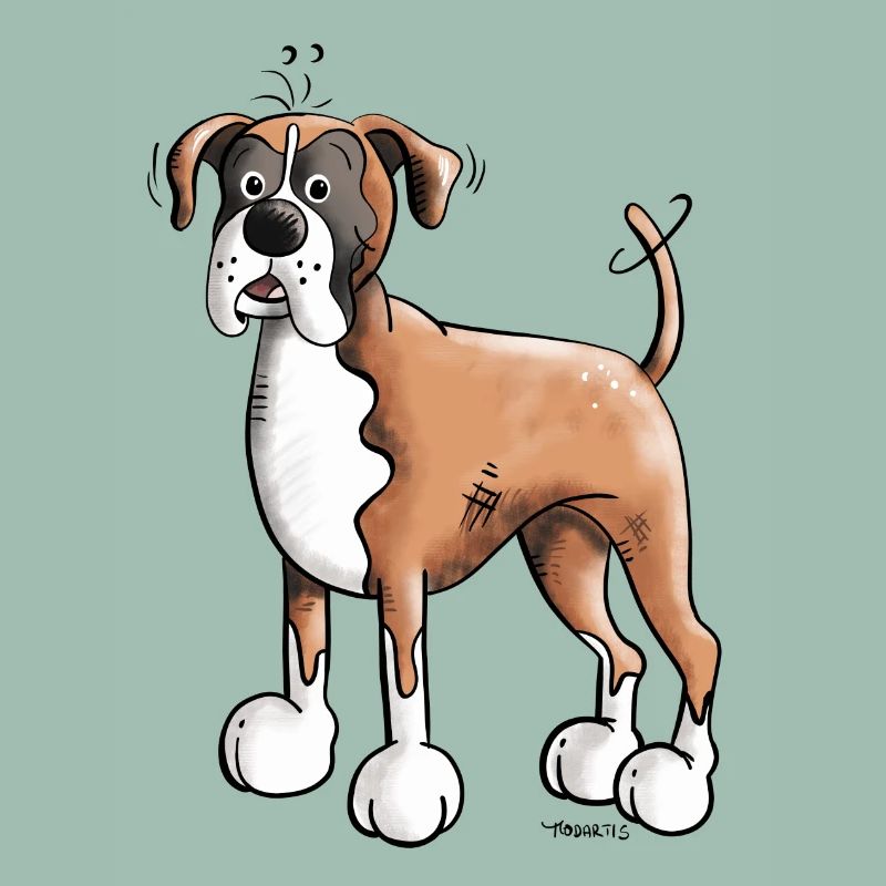 Lustiger Deutscher Boxer