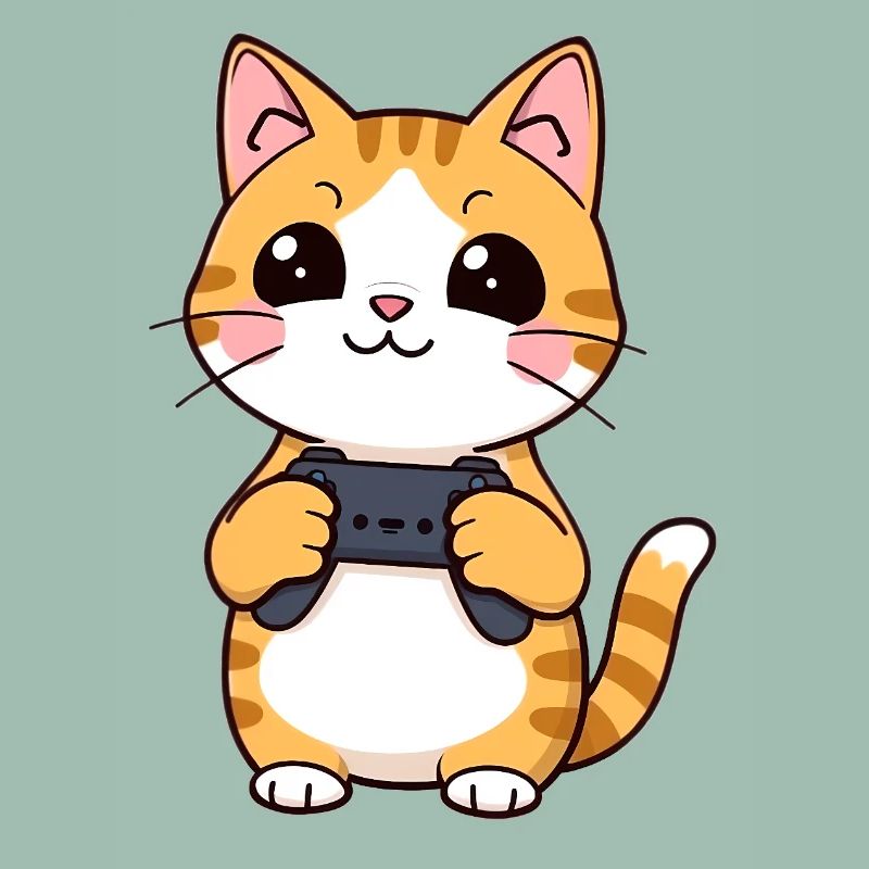 Gaming Katze mit Controller