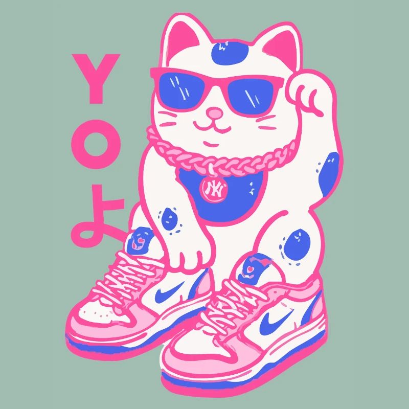 Neon Maneki Sneaker Katze