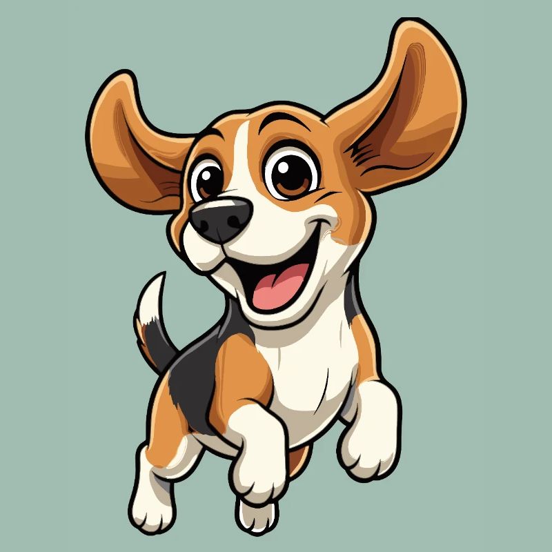 Fröhlicher Beagle Sprung