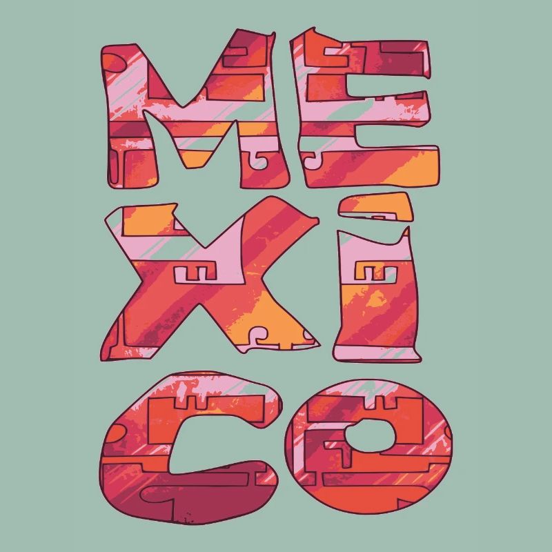 Mexico Brick Pattern Letters