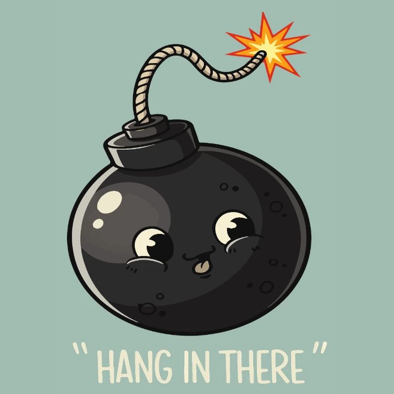 Kawaii Exploding Bomb Comic Design