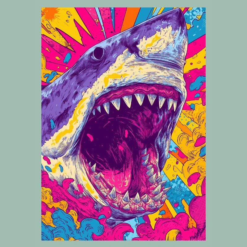 Explosion de requin psychédélique