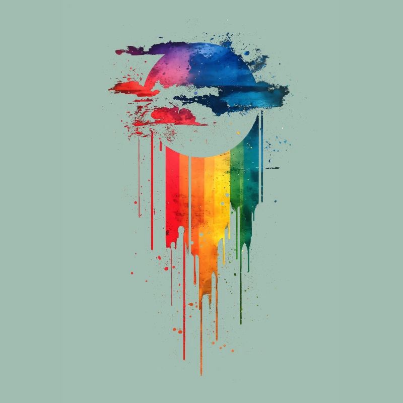 Subtle and Cool Dripping Pride Flag Rainbow Design