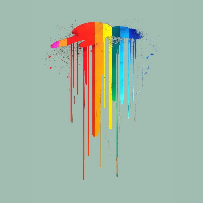 Subtle and Cool Dripping Pride Flag Rainbow Design