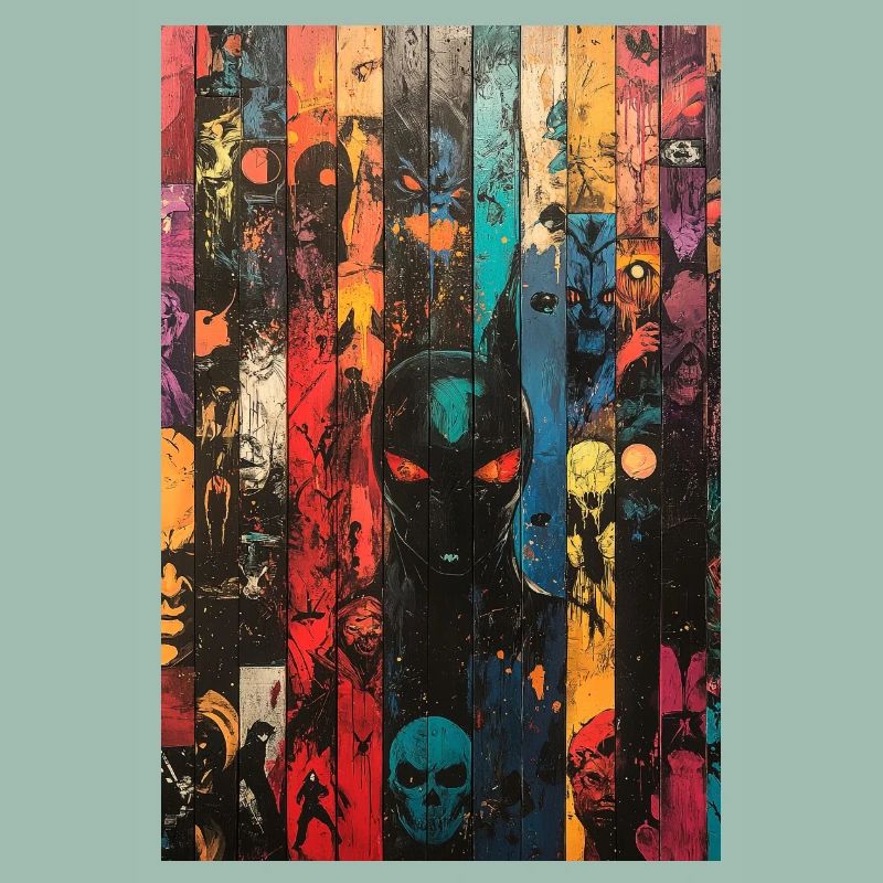 Farbige Schädel-Panel-Kunst