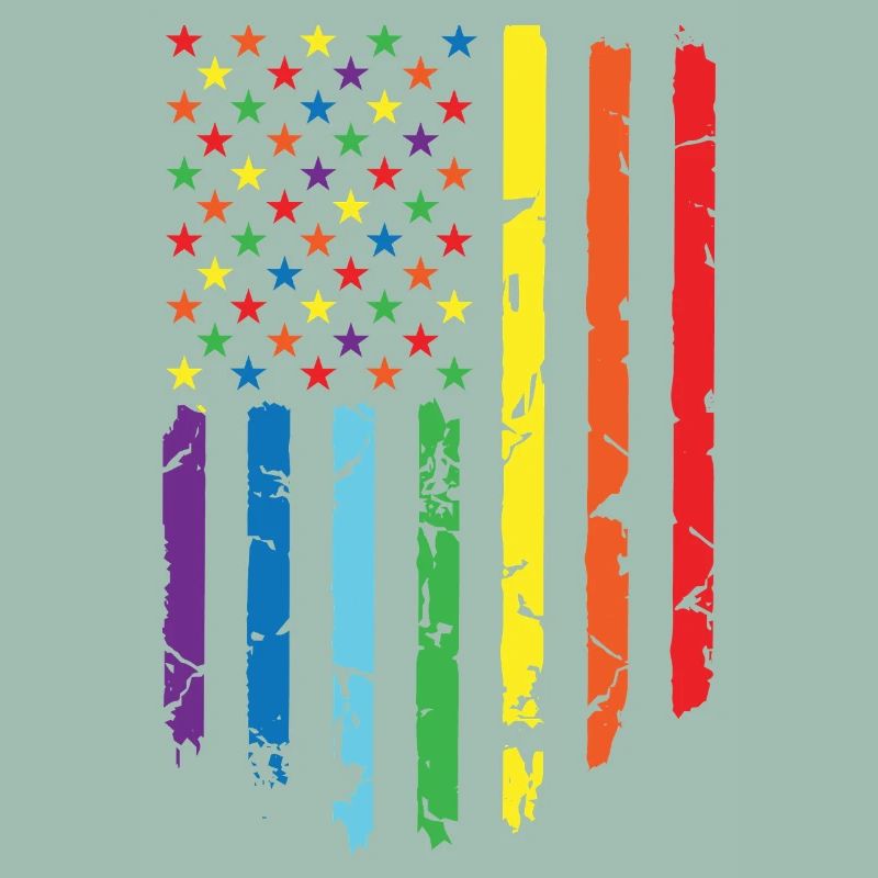 Rainbow flag with star pattern