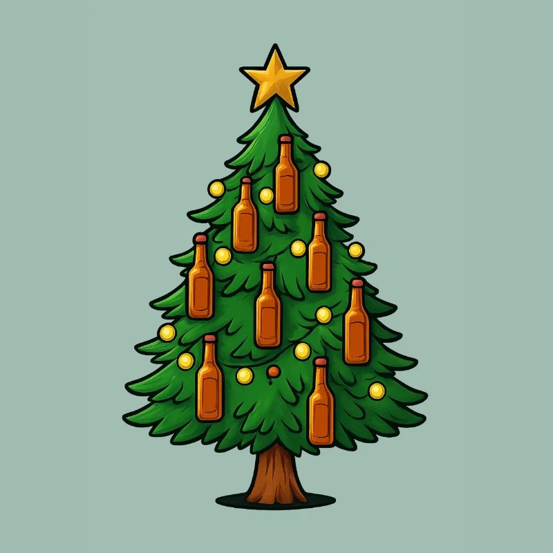 Festliche Bierflaschen Weihnachtsbaum