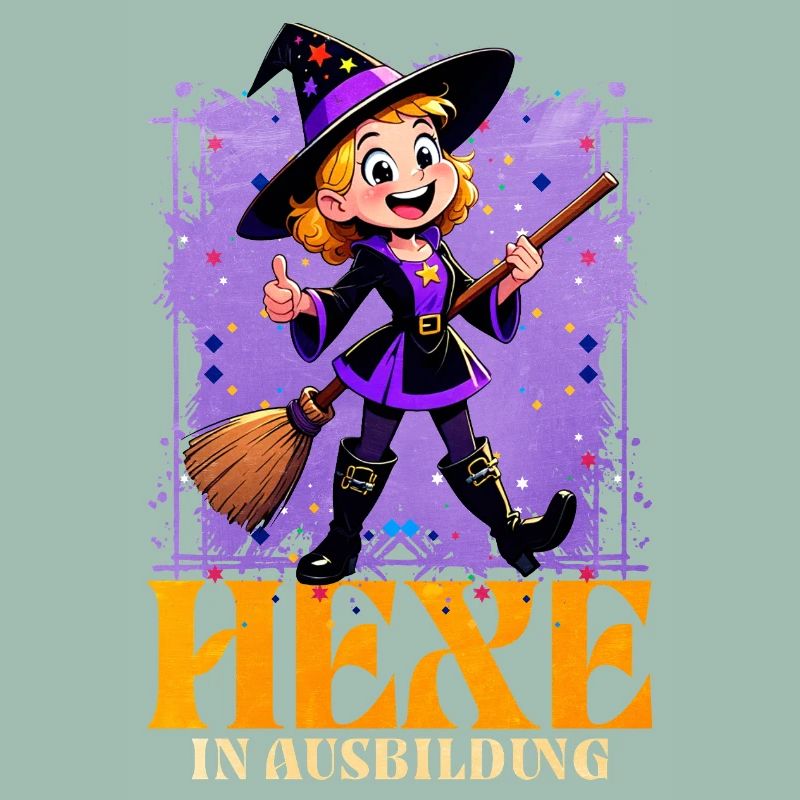 Witch in training with magic wand