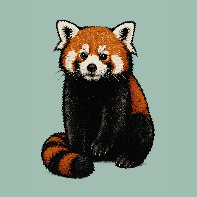 Red Panda Cuddle Illustration
