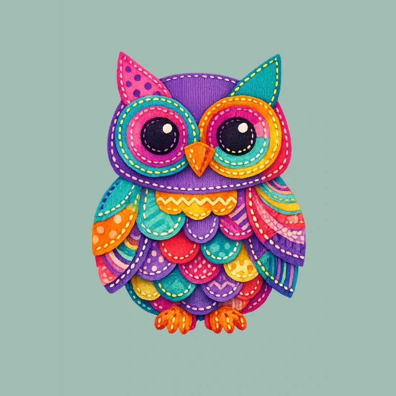 Magie du Hibou en Patchwork