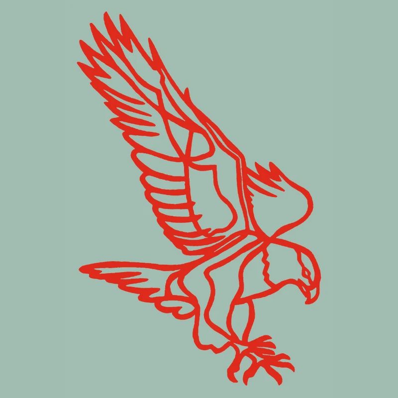 Red eagle in flight