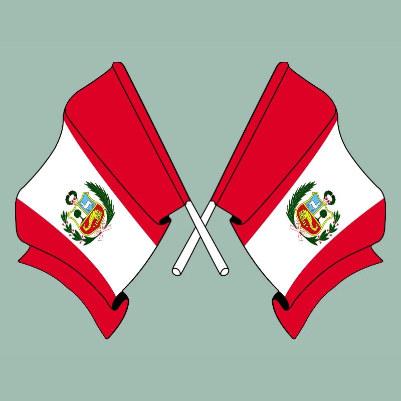 Deux drapeaux croisés du Pérou