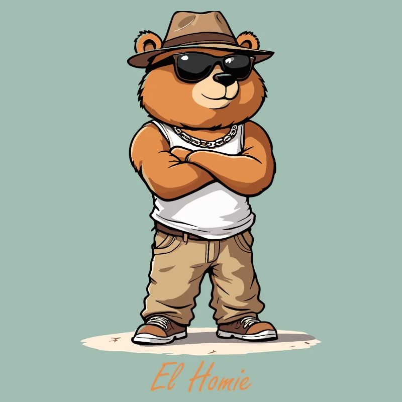 Beach style bear with hat