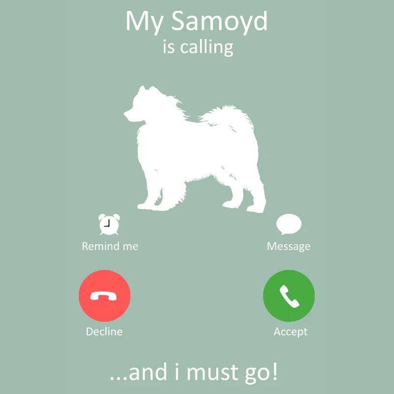 Samoyed Calling Funny Dog Phone Interface