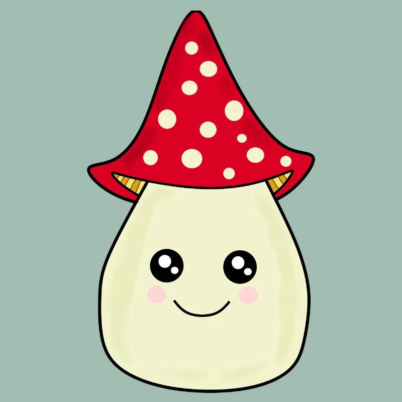 Kawaii champignon Toadstool mignon rouge avec visage