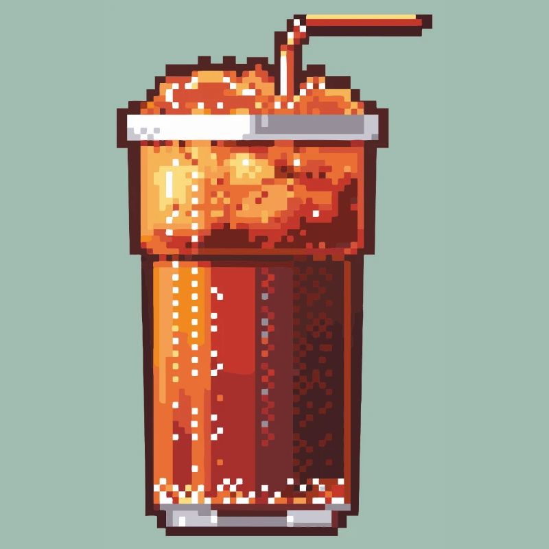 Pixel Cola Glas mit Eis