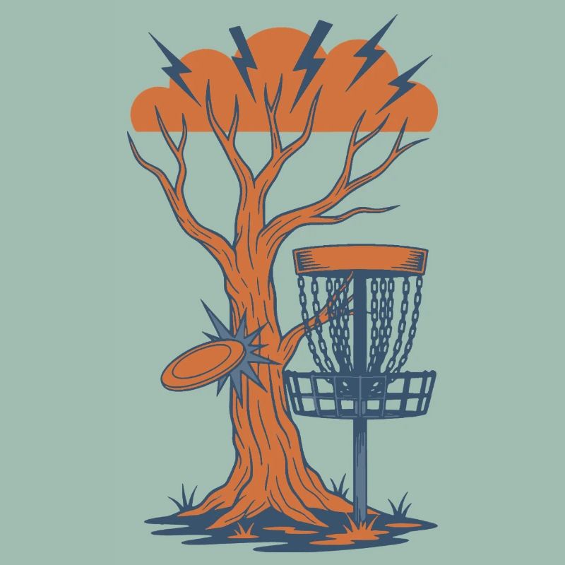 Disc Golf Tree Hit Flying Disc Basket Storm