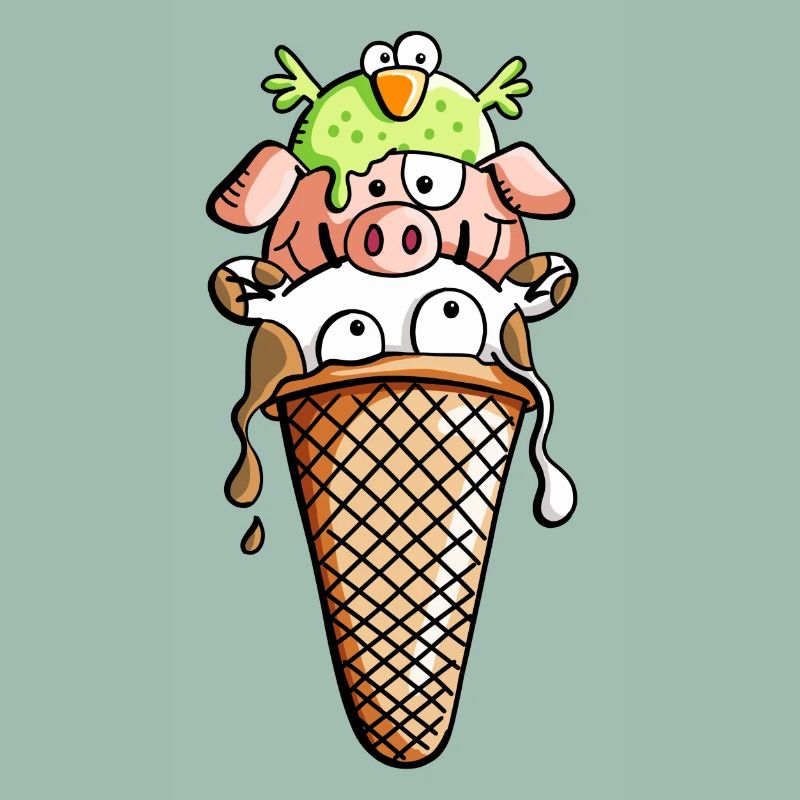 Bauernhoftier Eiscreme - Tiere - Eis - Kinder -Fun