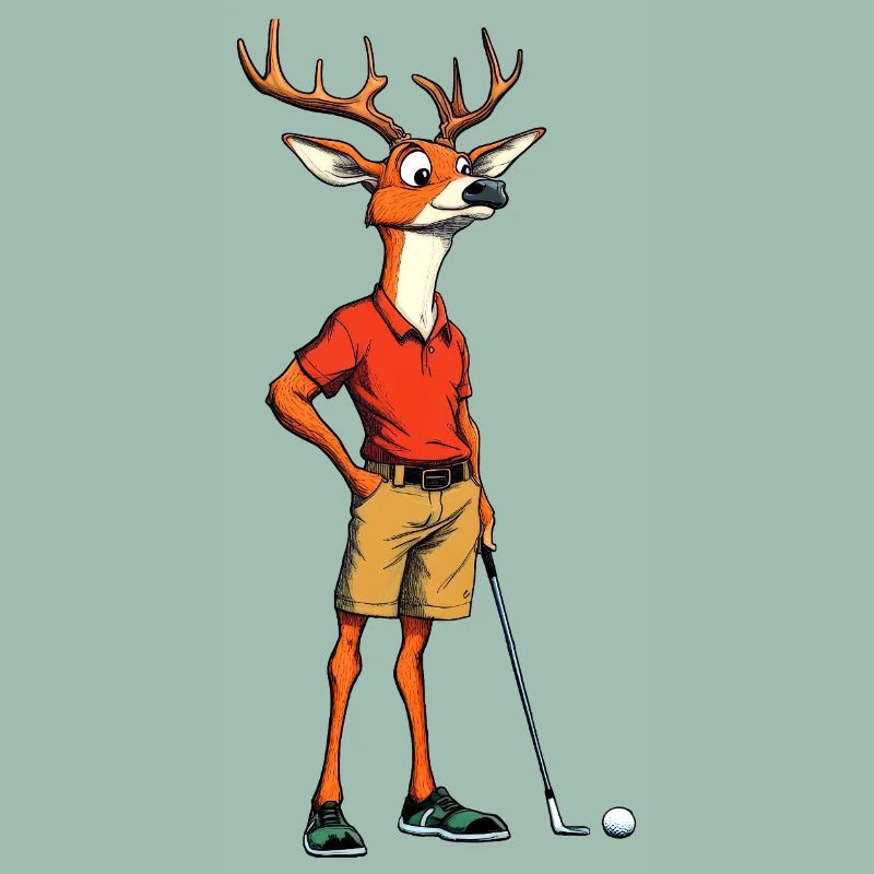 Hirsch Golfpro im Polohemd