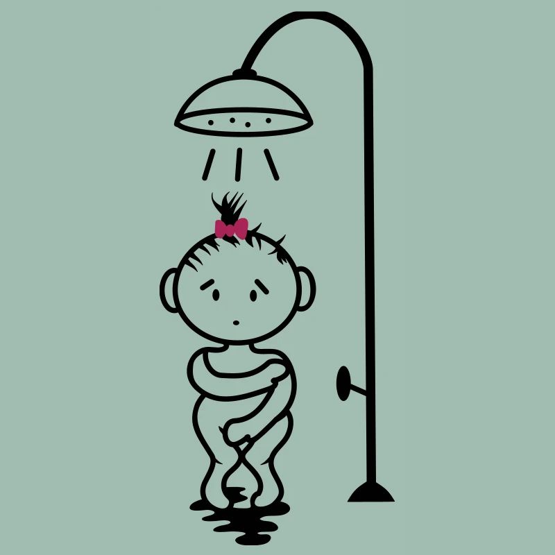 fille timide sous la douche