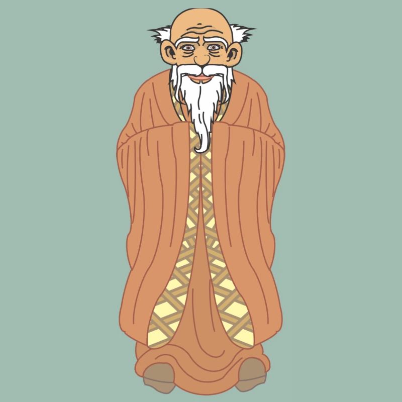 Maître Zen – Homme Sage avec Barbe