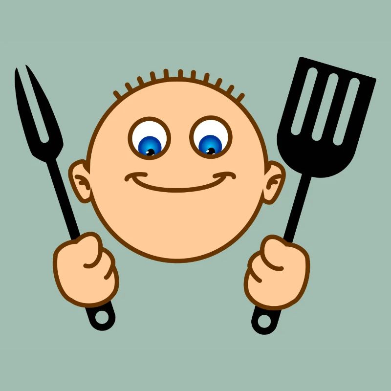 Aide joyeuse dans la cuisine ou le barbecue