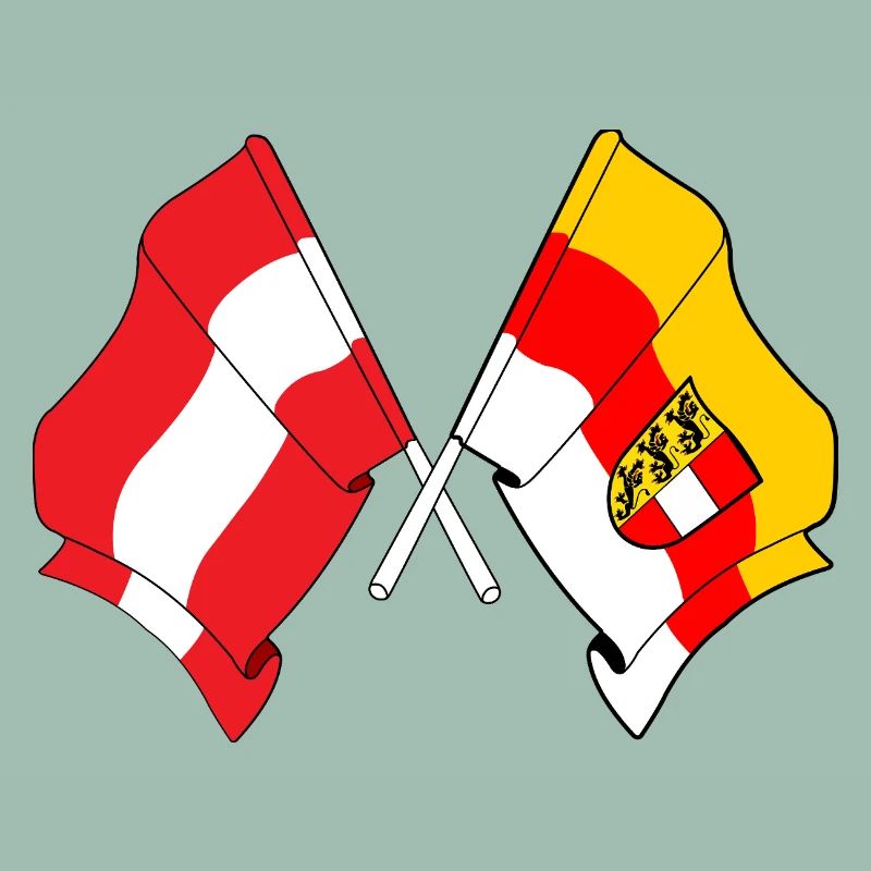 Austria & Carinthia Crossed Flags