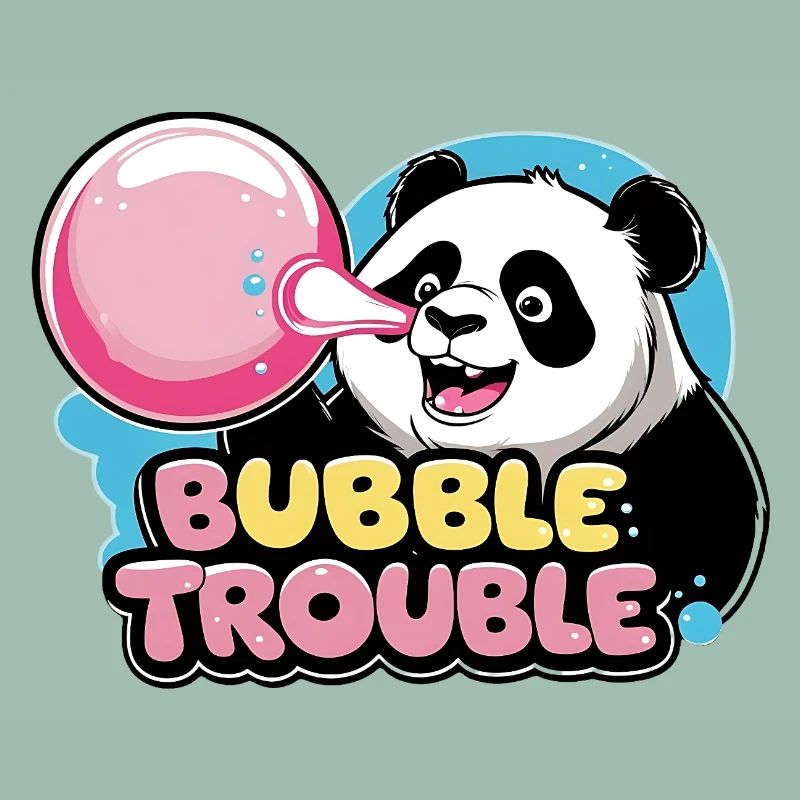 Panda mignon avec chewing-gum