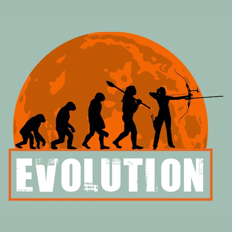 Archery Evolution Hunter Silhouette Retro Vintage