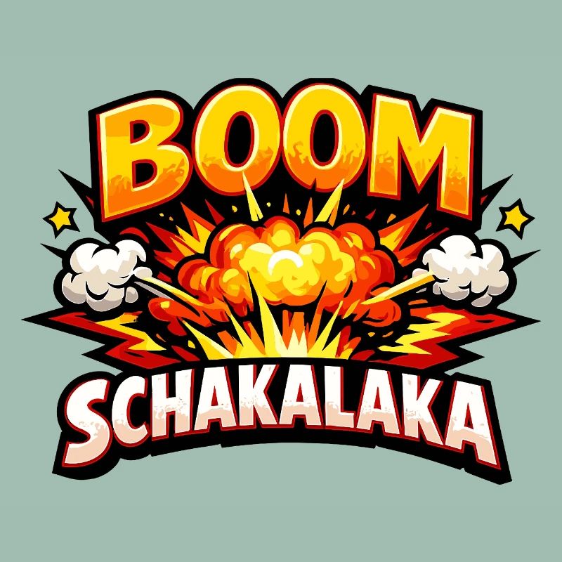 Boom Schakalaka Comic Spruch mit Explosion