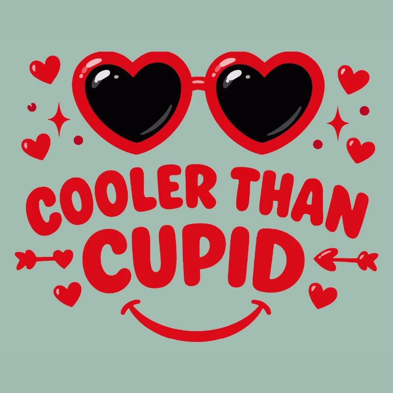 Cooler Than Cupid Retro Hearts
