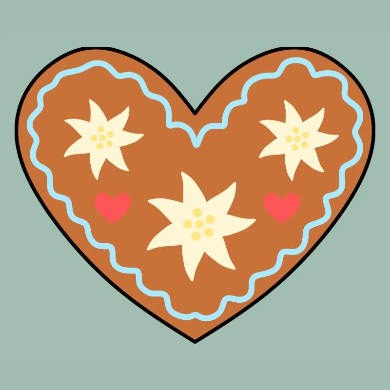 Frosted Heart Gingerbread Design