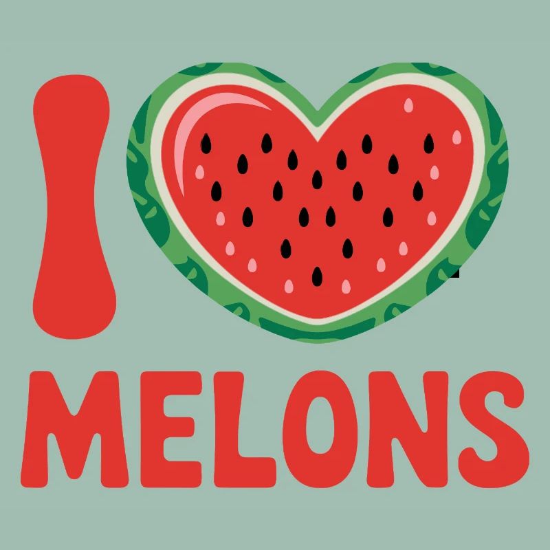 J’adore Melons Cœur Pastèque Fun d’été