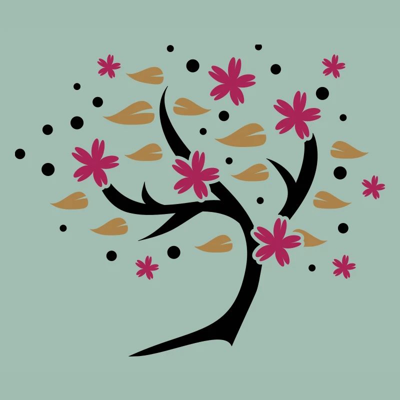 stylized cherry blossom tree in spring